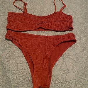 NEED TO SELL ASAP!!! Shein swim set. Burnt orange
